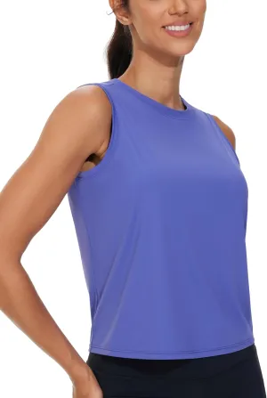 Dragon Fit Women Sleeveless Yoga Tops Workout Cool T-Shirt Running Short Tank Crop Tops