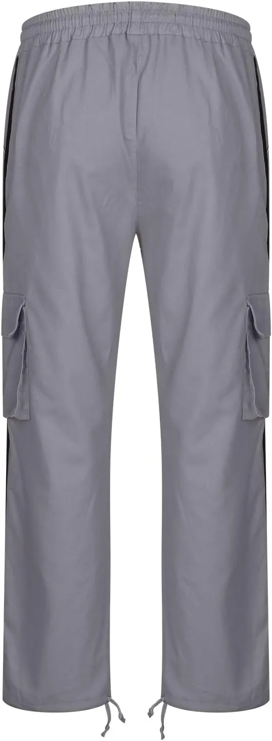 Finelylove Mens Cargo Pants Joggers Casual Athletic Pants Hiking Pants Loose Fit Straight Leg Flex Cargo Sweat Pants