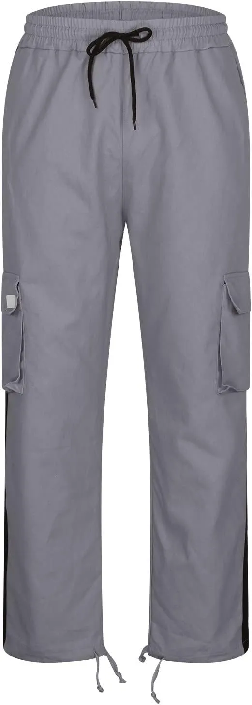 Finelylove Mens Cargo Pants Joggers Casual Athletic Pants Hiking Pants Loose Fit Straight Leg Flex Cargo Sweat Pants