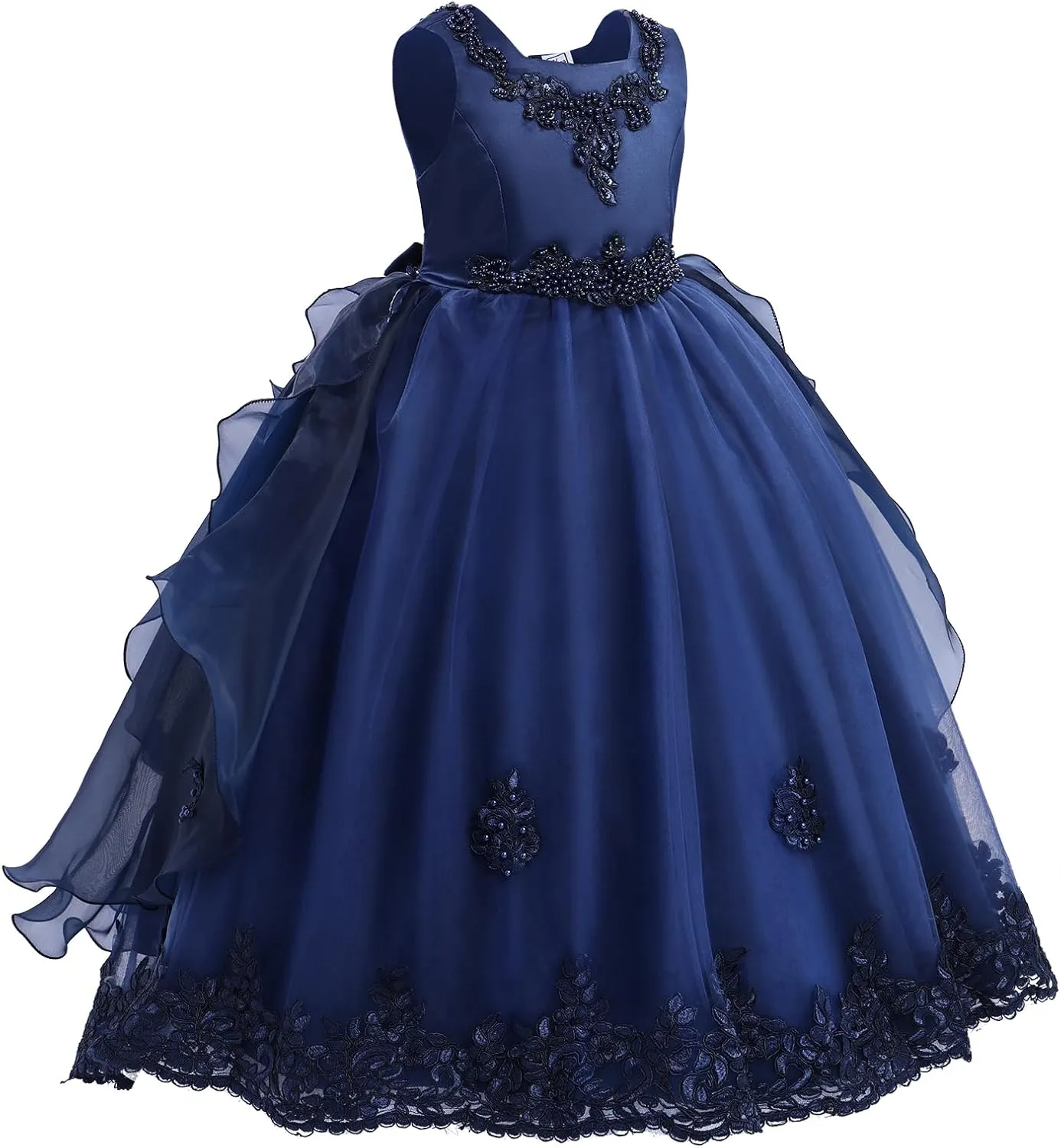 Flower Girl's Dress Princess Puffy Tulle Dresses Bridesmaid Wedding Communion Birthday Party Pageant Maxi Prom Gown for Kids