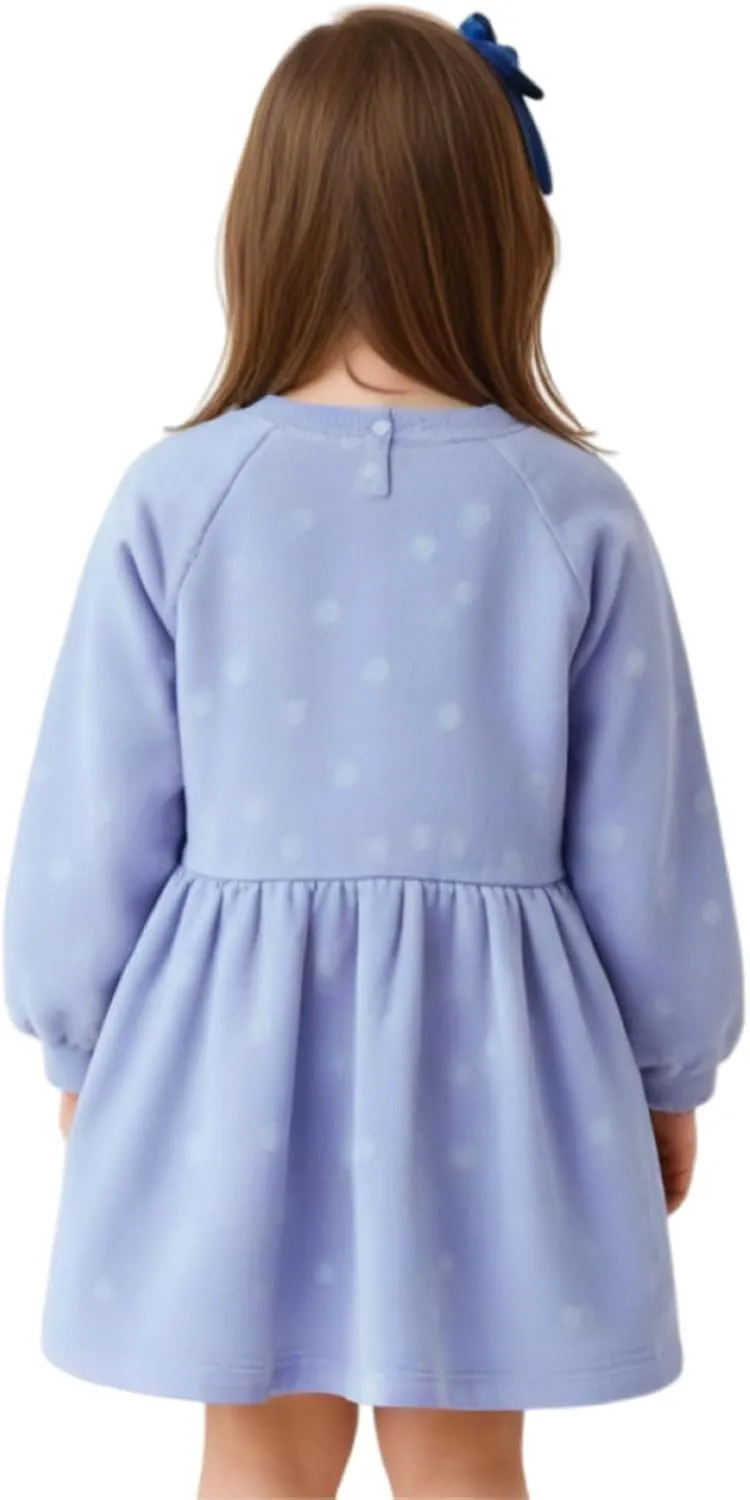 Girl Dress Casual Floral Applique Peter Pan Collar Long Sleeve Tutu Fall Christmas Tunic Shirt Clothes