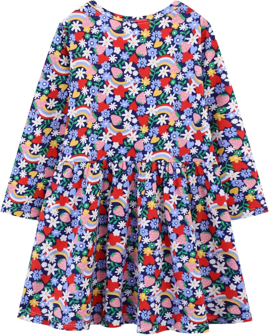 Girl Dress Casual Floral Applique Peter Pan Collar Long Sleeve Tutu Fall Christmas Tunic Shirt Clothes