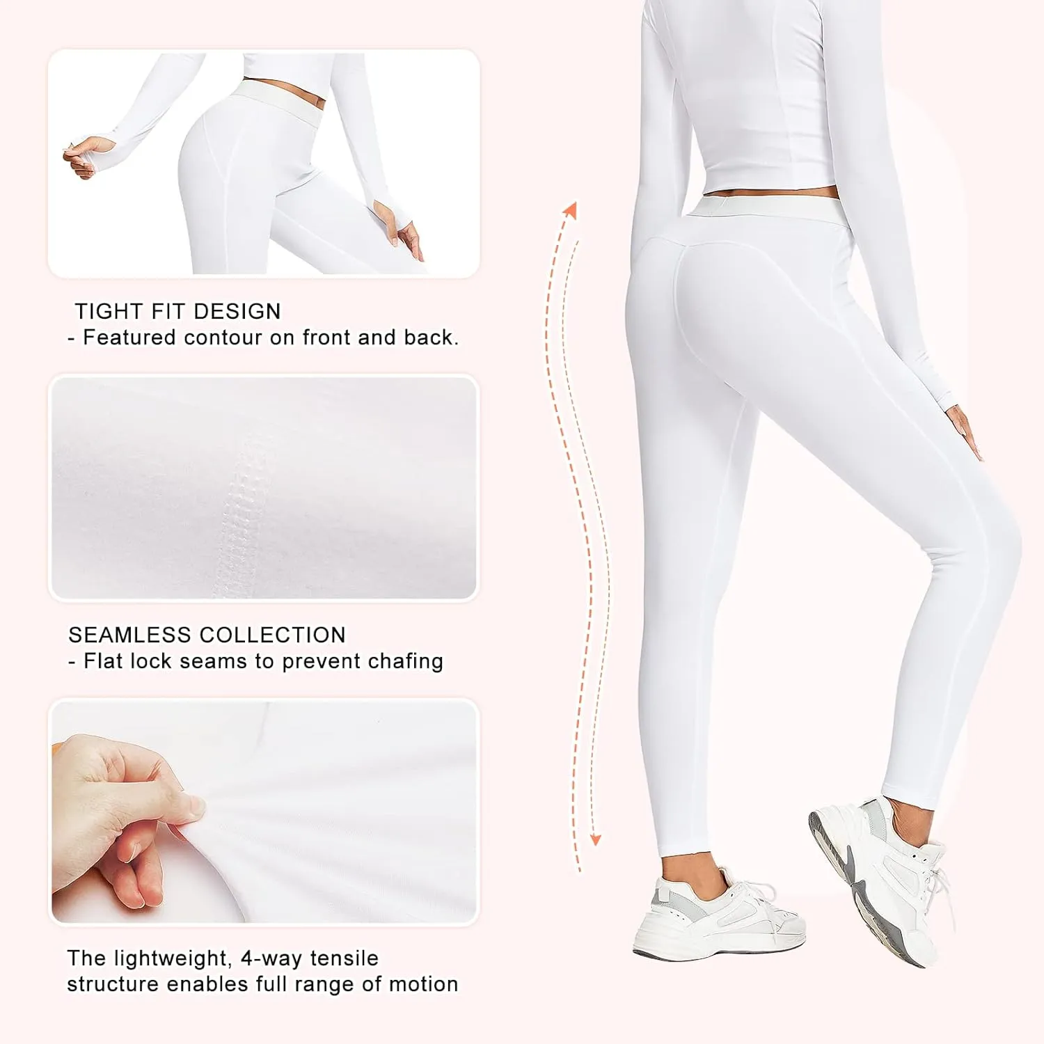 Guooolex Women Fleece Lined Thermal Leggings High Waist Winter Athletic Base Layer Bottoms Warm Compression Leggings Pants