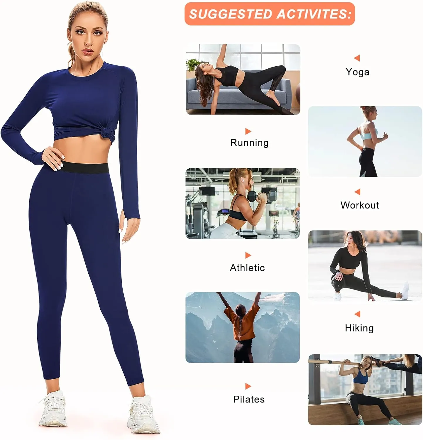 Guooolex Women Fleece Lined Thermal Leggings High Waist Winter Athletic Base Layer Bottoms Warm Compression Leggings Pants