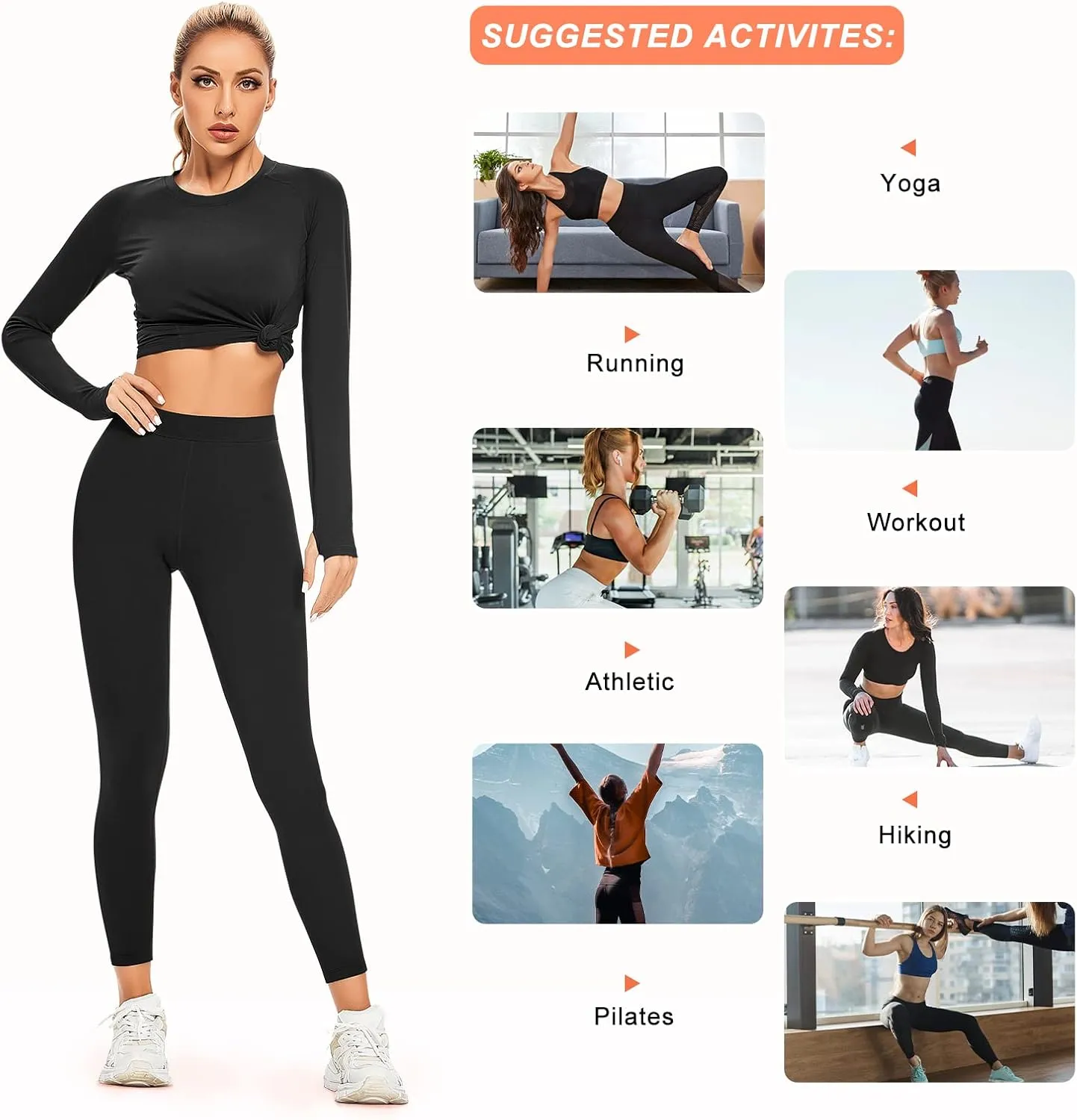 Guooolex Women Fleece Lined Thermal Leggings High Waist Winter Athletic Base Layer Bottoms Warm Compression Leggings Pants