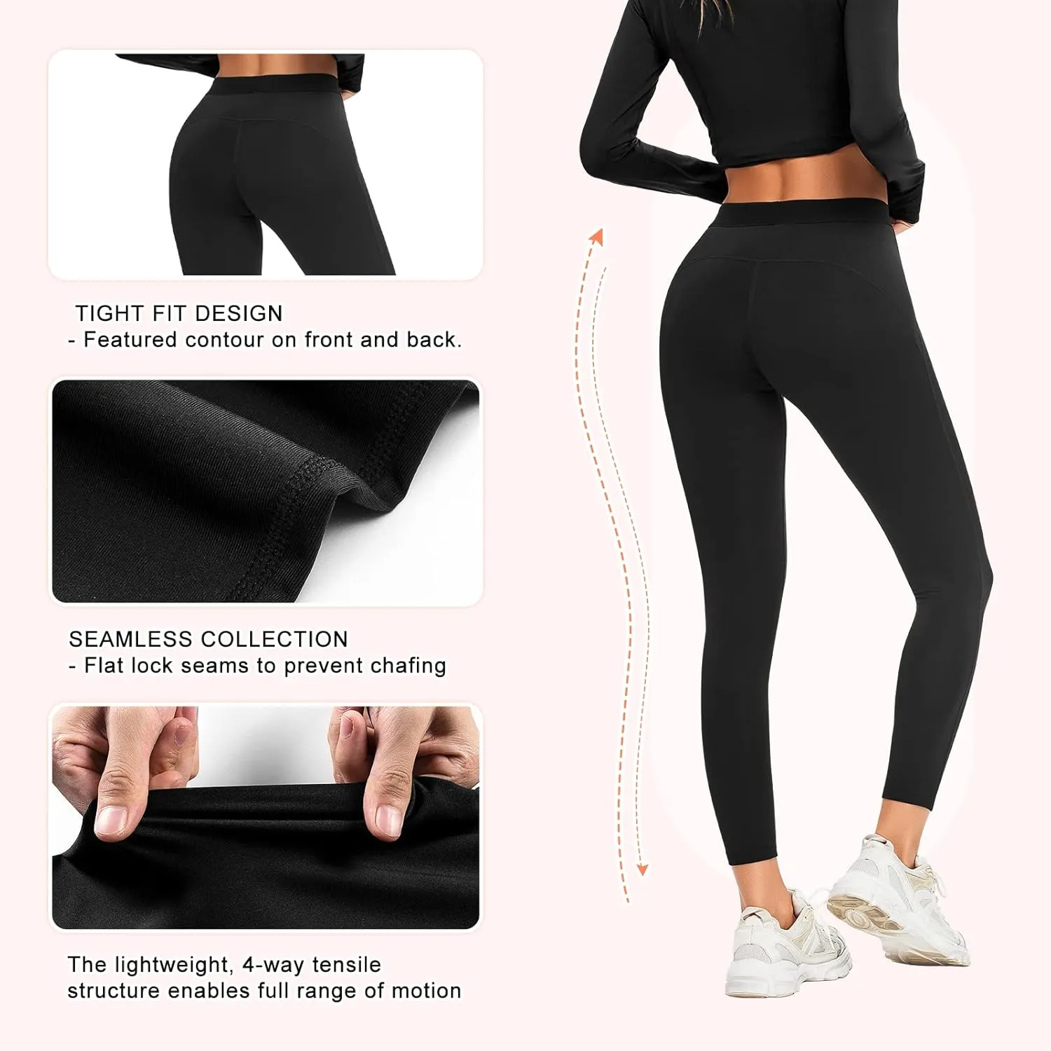 Guooolex Women Fleece Lined Thermal Leggings High Waist Winter Athletic Base Layer Bottoms Warm Compression Leggings Pants
