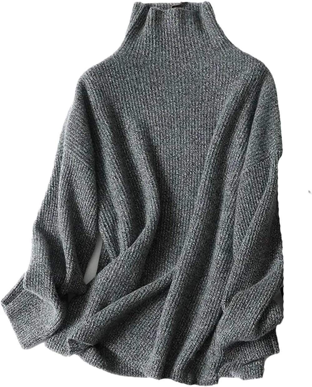 Hgvcfcv Women Cashmere Turtleneck Sweater Women Ribbed Knit Oversized Loose Pullovers