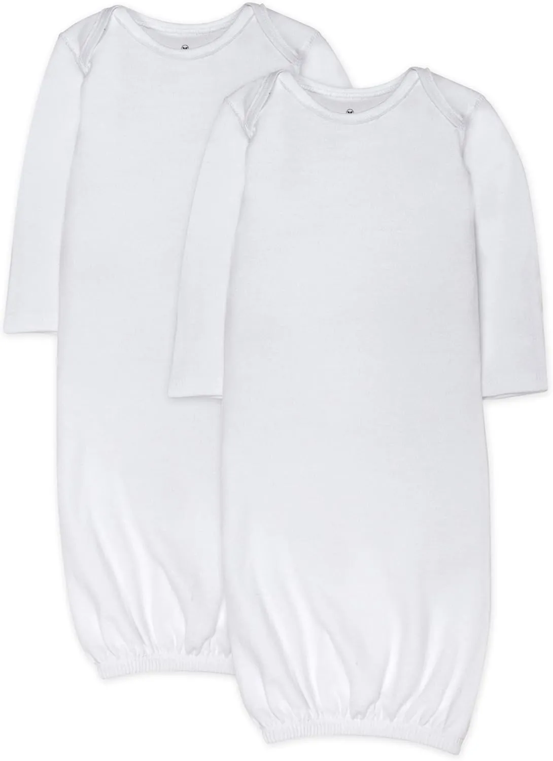 HonestBaby 2-Pack Sleeper Gowns Layette Sets 100% Organic Cotton for Newborn Baby Boys, Girls, Unisex