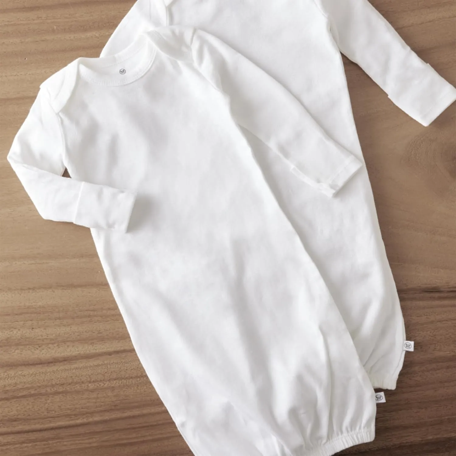 HonestBaby 2-Pack Sleeper Gowns Layette Sets 100% Organic Cotton for Newborn Baby Boys, Girls, Unisex