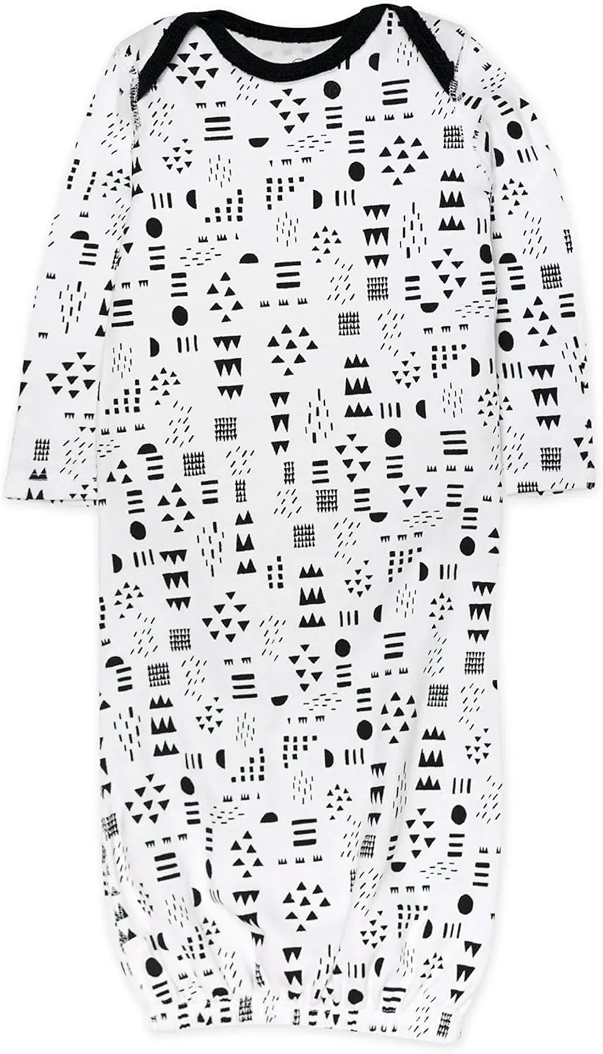 HonestBaby 2-Pack Sleeper Gowns Layette Sets 100% Organic Cotton for Newborn Baby Boys, Girls, Unisex