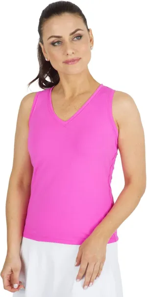 IBKUL Athleisure Wear UPF50  Sun Protective Icefil Cooling Tech Solid Tennis Tank Top - 15000