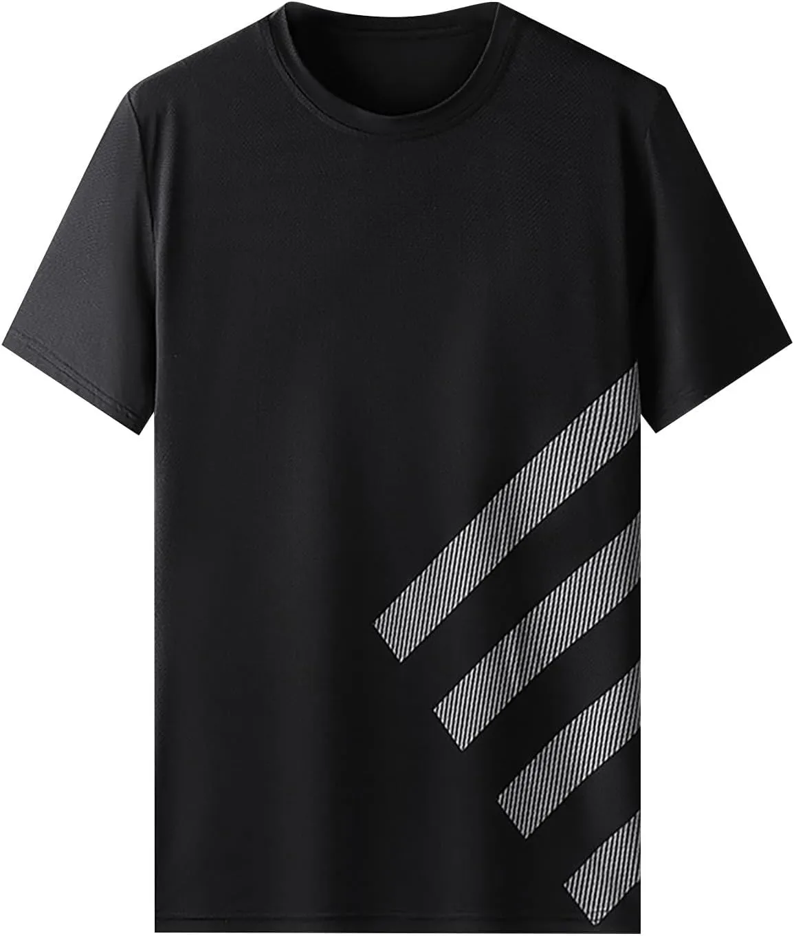 Ice Silk Quick Drying T Shirt Men's Summer Casual Thin Loose Trend Sports Patchwork Striped Men's T Shirts with