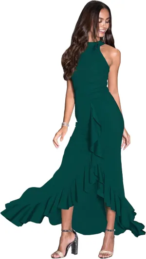 KOH KOH Womens Long Sleeveless Bridesmaid Evening Sexy Slit Tall Maxi Dress Gown