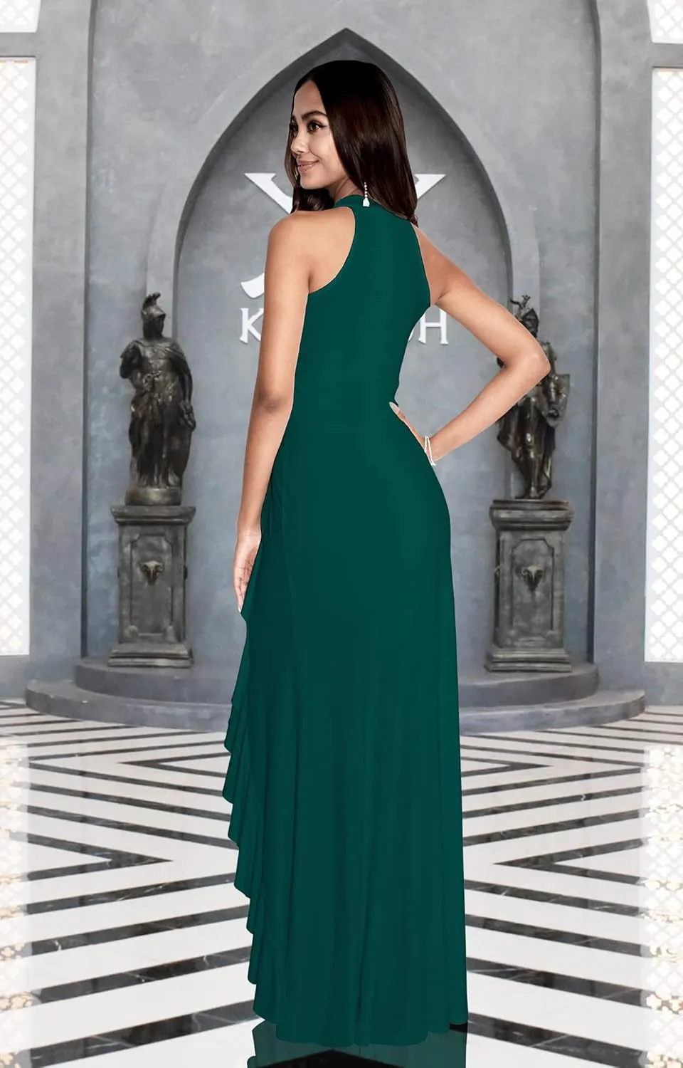 KOH KOH Womens Long Sleeveless Bridesmaid Evening Sexy Slit Tall Maxi Dress Gown