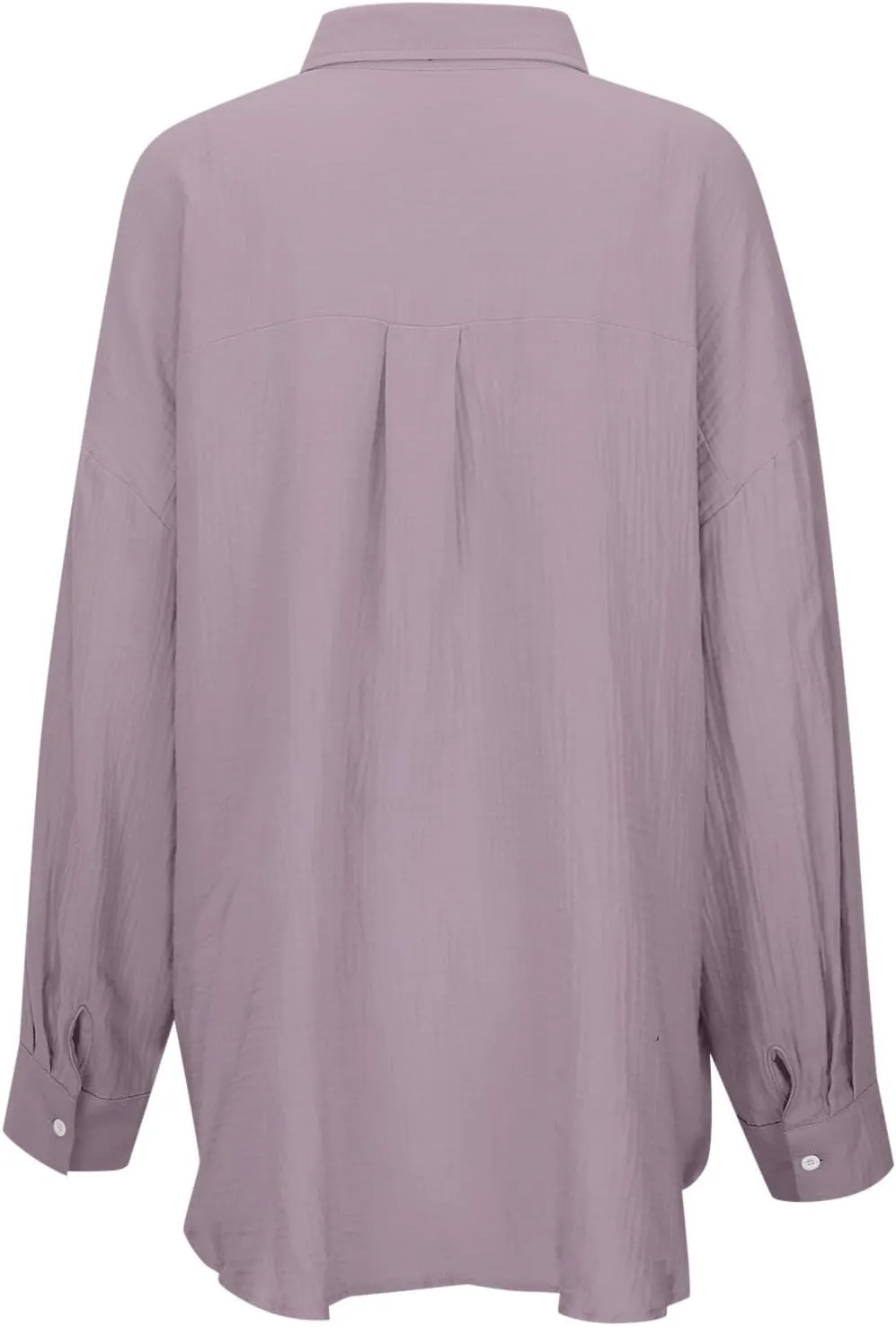 Linen Shirts for Women Summer Oversized Long Sleeve Lapel Button Down Shirt Lightweight Gauze Tops Loose Casual Blouses