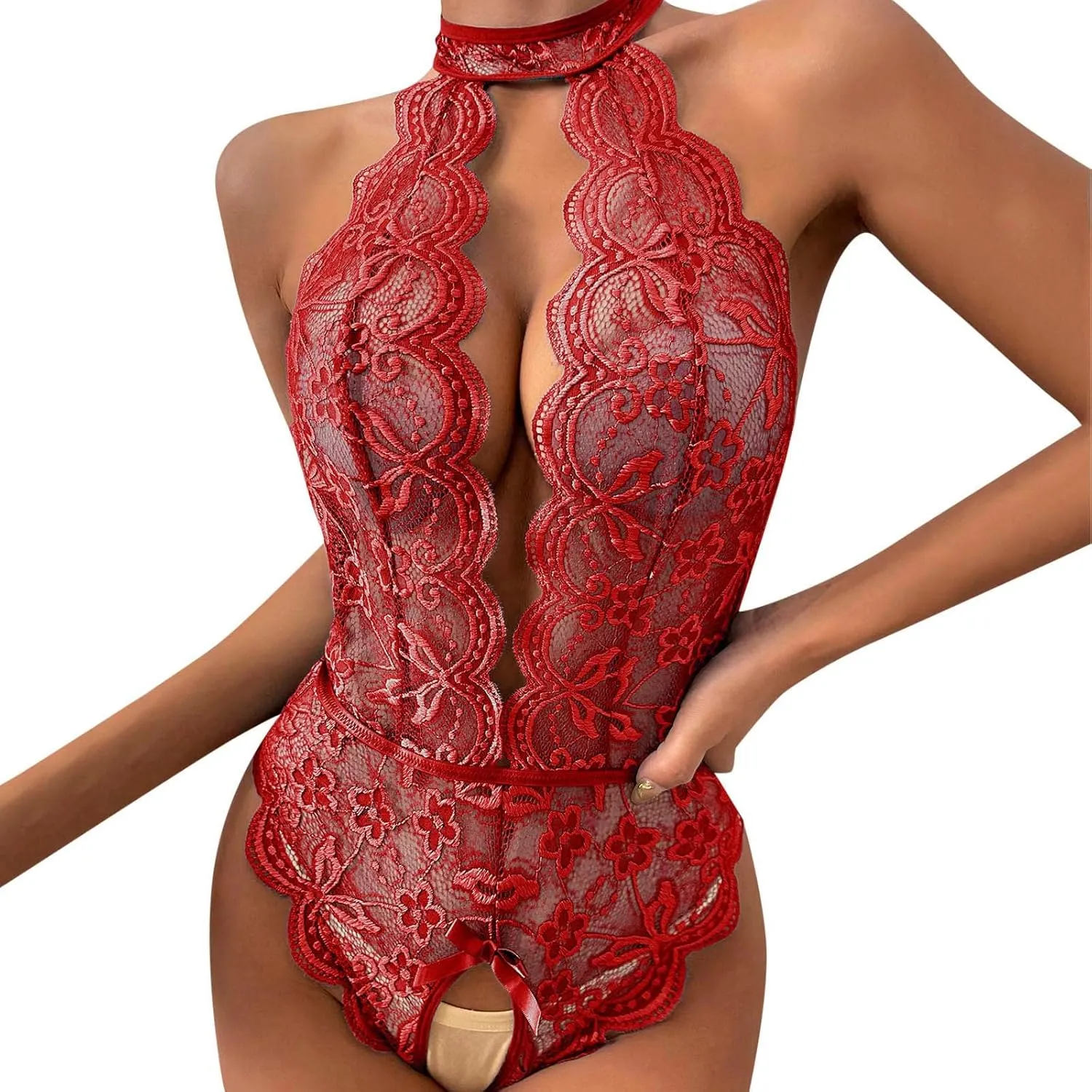 Lingerie for Women Lace Babydoll Sleepwear Sexy Nightwear Outfits Plus Size Bodysuit Negligees Teddy Underwear