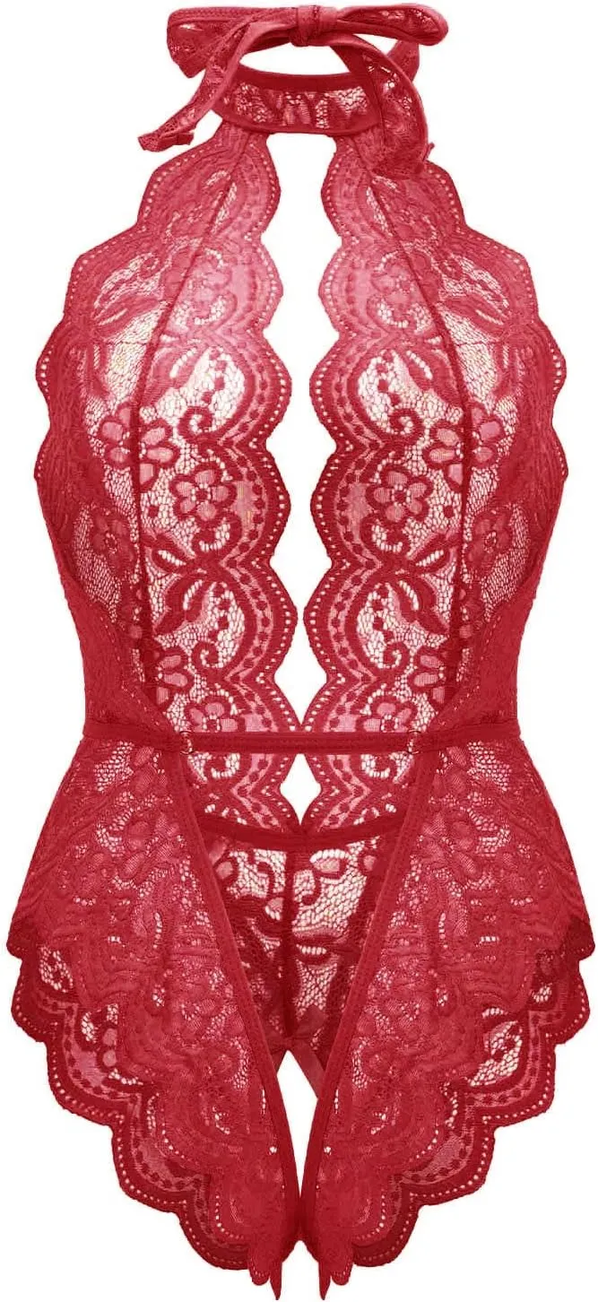 Lingerie for Women Lace Babydoll Sleepwear Sexy Nightwear Outfits Plus Size Bodysuit Negligees Teddy Underwear
