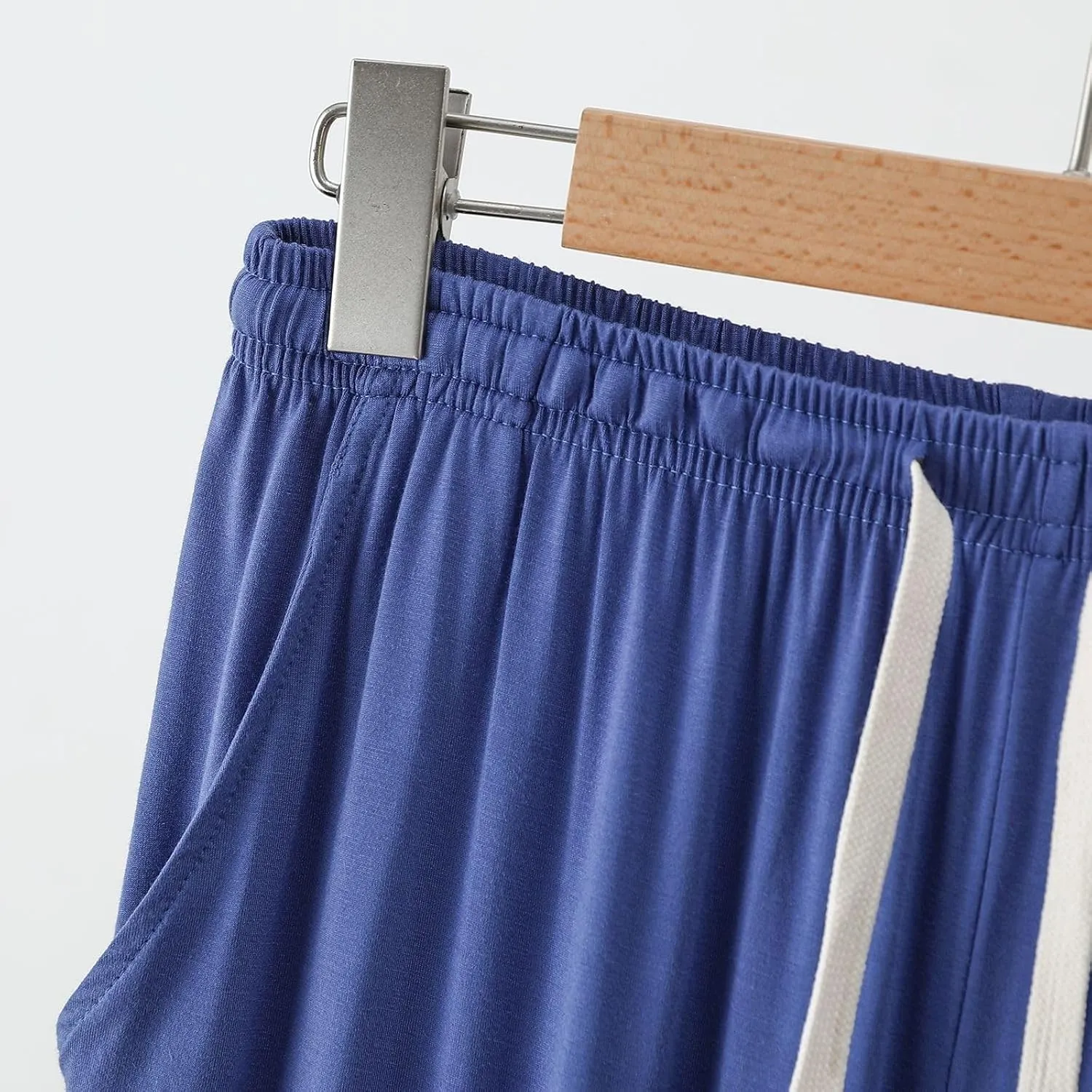 Lu's Chic Men's Summer Lounge Pants Lightweight Pj Bottoms Soft Fall Modal Comfy Stretch Closed Bottom Joggers w/Pockets