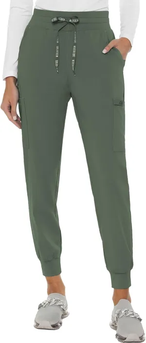 Med Couture Women's Cargo Scrub Jogger Pants, 6 Pockets, Ultra Soft, Stretch, Easy Care Soft Medical Uniform Bottoms - MC7705