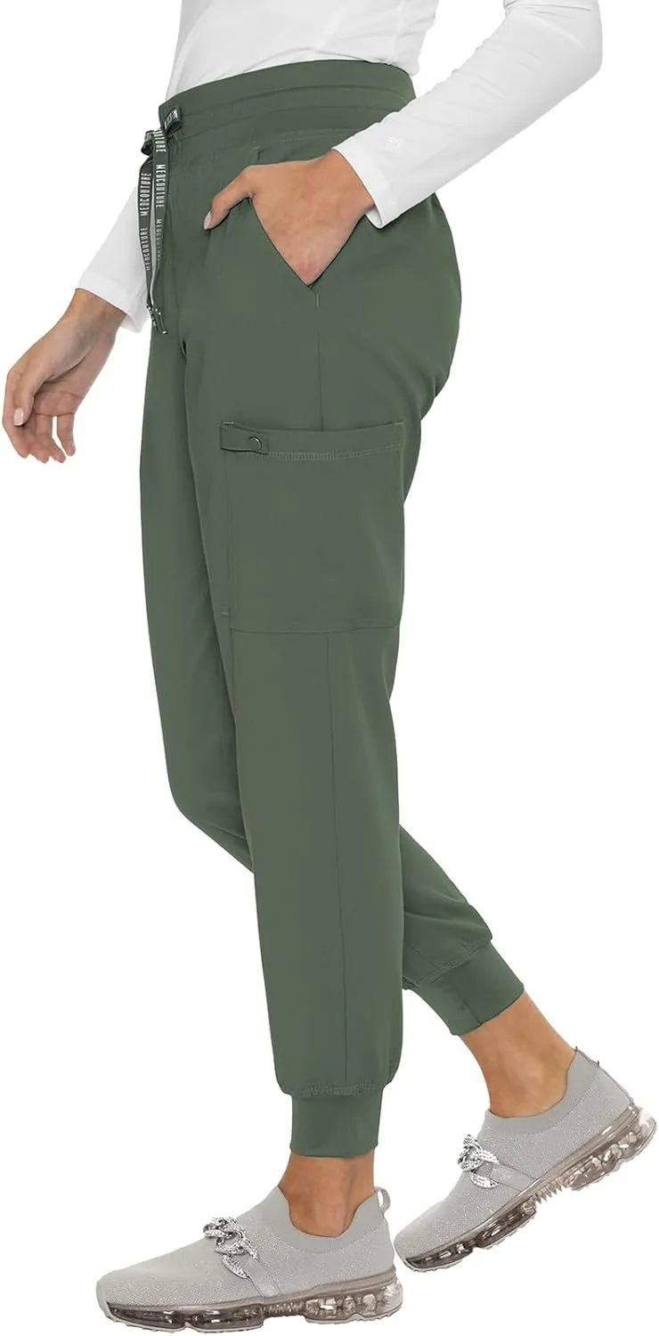 Med Couture Women's Cargo Scrub Jogger Pants, 6 Pockets, Ultra Soft, Stretch, Easy Care Soft Medical Uniform Bottoms - MC7705