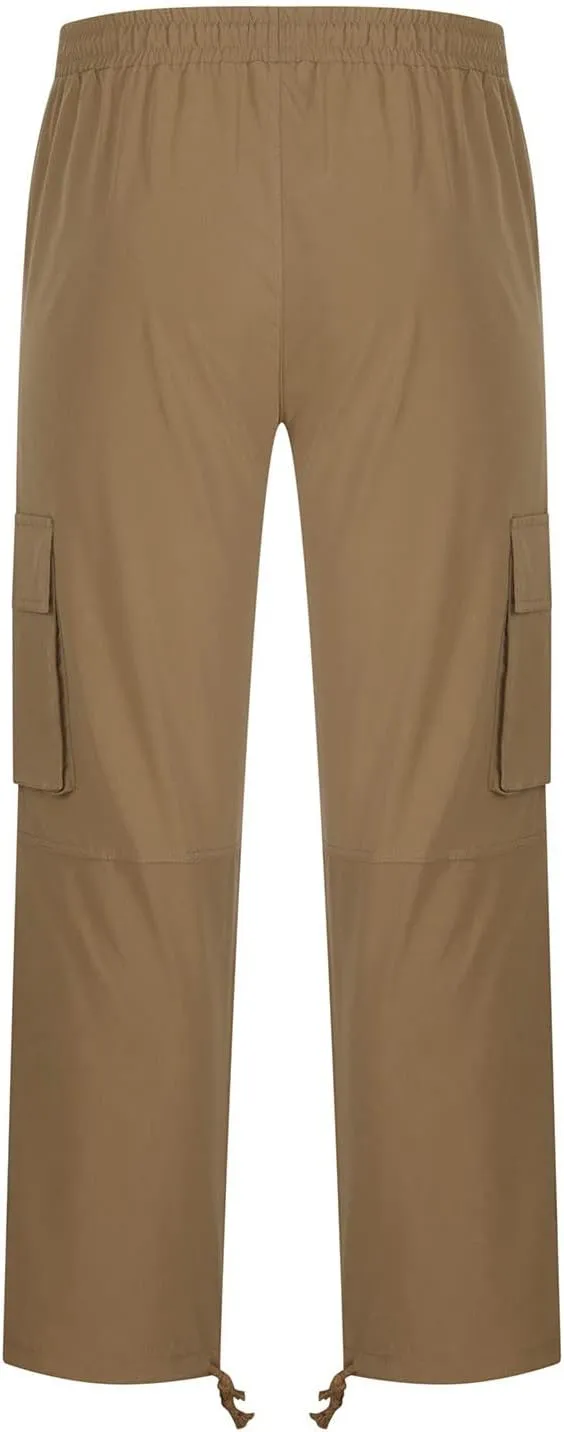 Men Cargo Pants with Multi Pockets Elastic Waist Oversized Sweatpants Outdoor Hiking Trousers Athletic Joggers