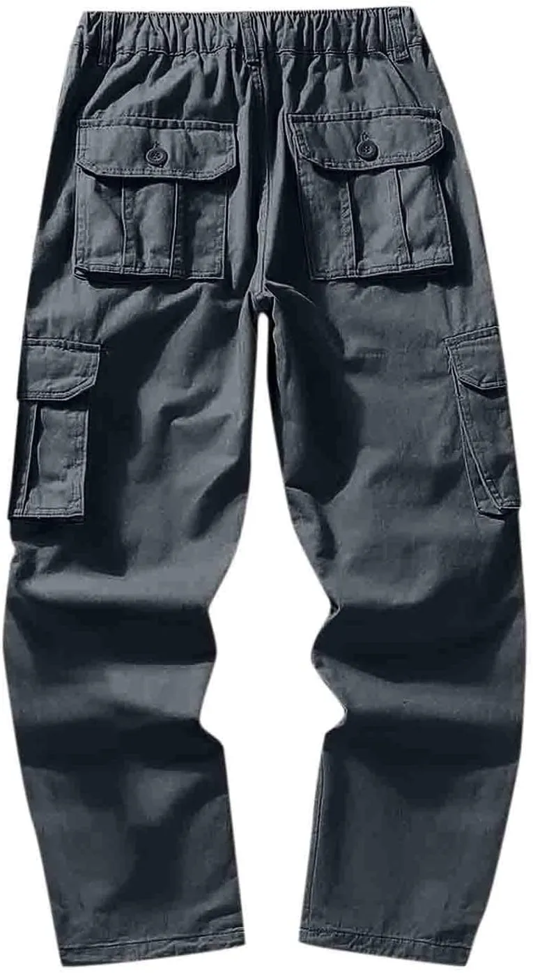 Men Casual Fashion Multi Pocket Zipper Buckle Male Cargo Pants Outdoor Pants Tooling Pants Mens Cargo Pants