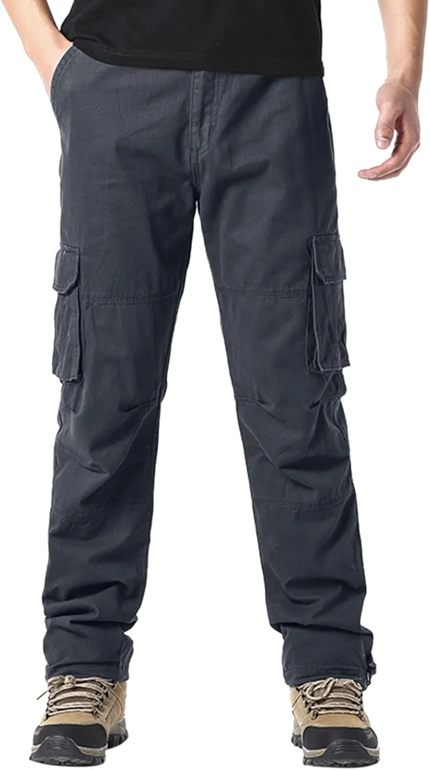 Men Casual Fashion Multi Pocket Zipper Buckle Male Cargo Pants Outdoor Pants Tooling Pants Mens Cargo Pants
