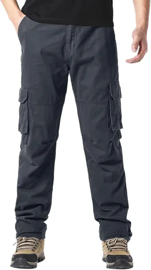 Men Casual Fashion Multi Pocket Zipper Buckle Male Cargo Pants Outdoor Pants Tooling Pants Mens Cargo Pants