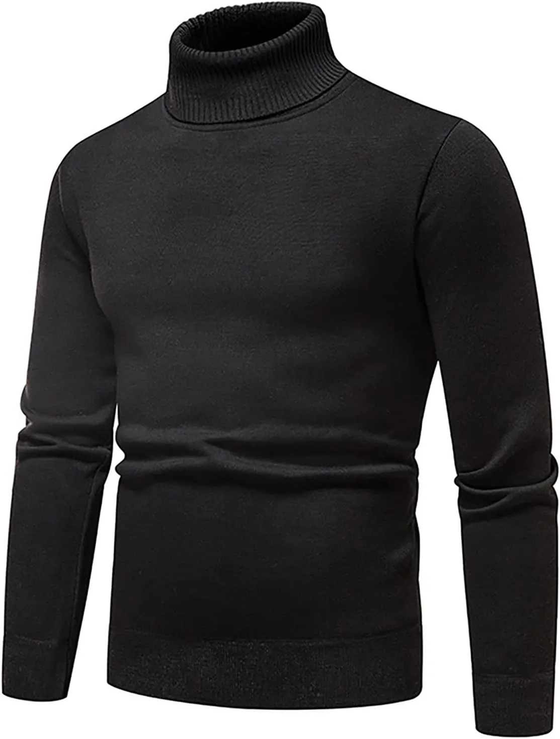 Men's Cardigan Sweaters with Buttons Ribbed Slim Fit Knitted Pullover Autumn Winter Turtleneck Solid Sweater, M-4XL