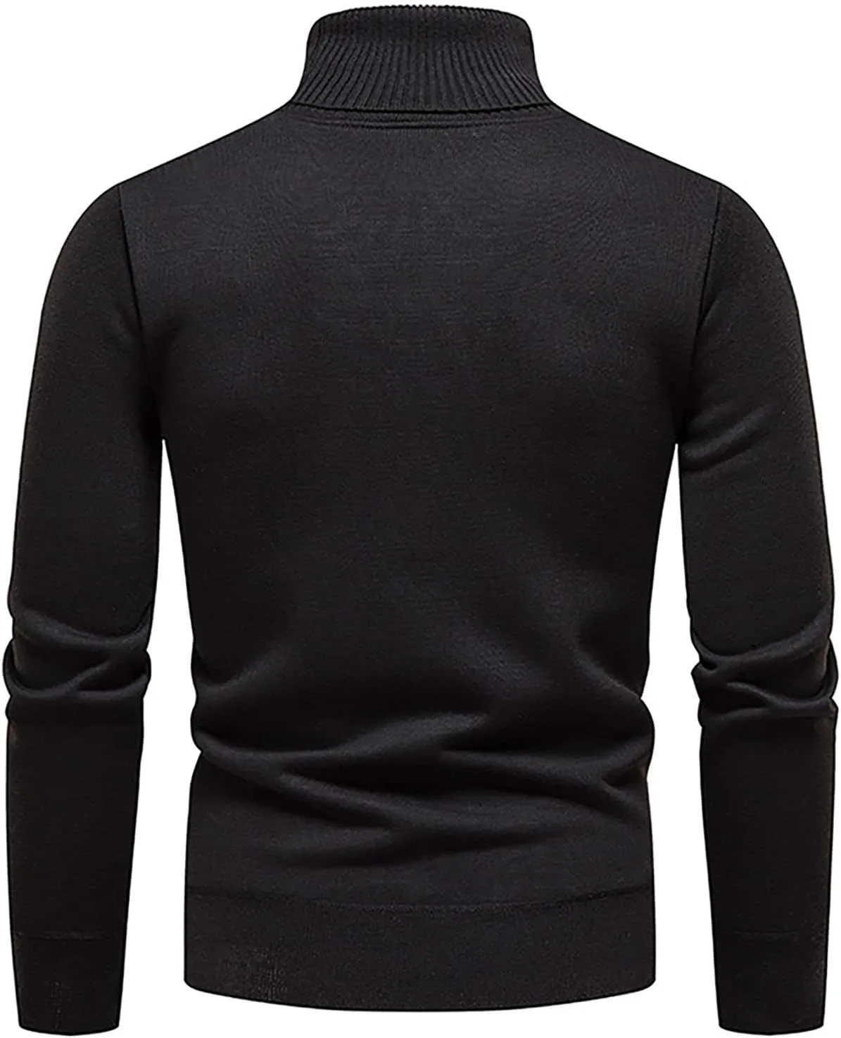 Men's Cardigan Sweaters with Buttons Ribbed Slim Fit Knitted Pullover Autumn Winter Turtleneck Solid Sweater, M-4XL