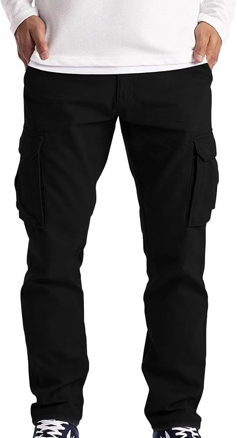 Mens Cargo Pants Casual Mens Work Pants Big and Tall Work Pants for Men Cargo Black Fleece Pants Men Fitness Pants
