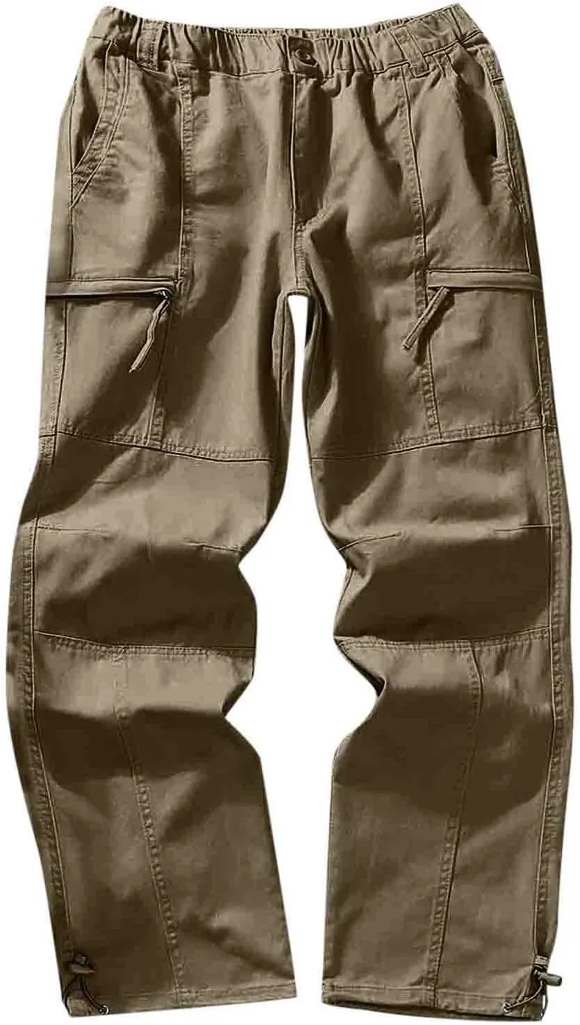 Men's Cargo Pants Mens Fashion Casual Multi Pocket Zipper Buckle Male Cargo Pants Outdoor Pants Tooling Pants