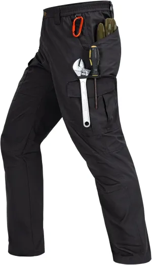 Mens Cargo Pants Waterproof Hiking Pants for Men Ripstop Tactical Pants Multi Work Pants with 7 Pockets