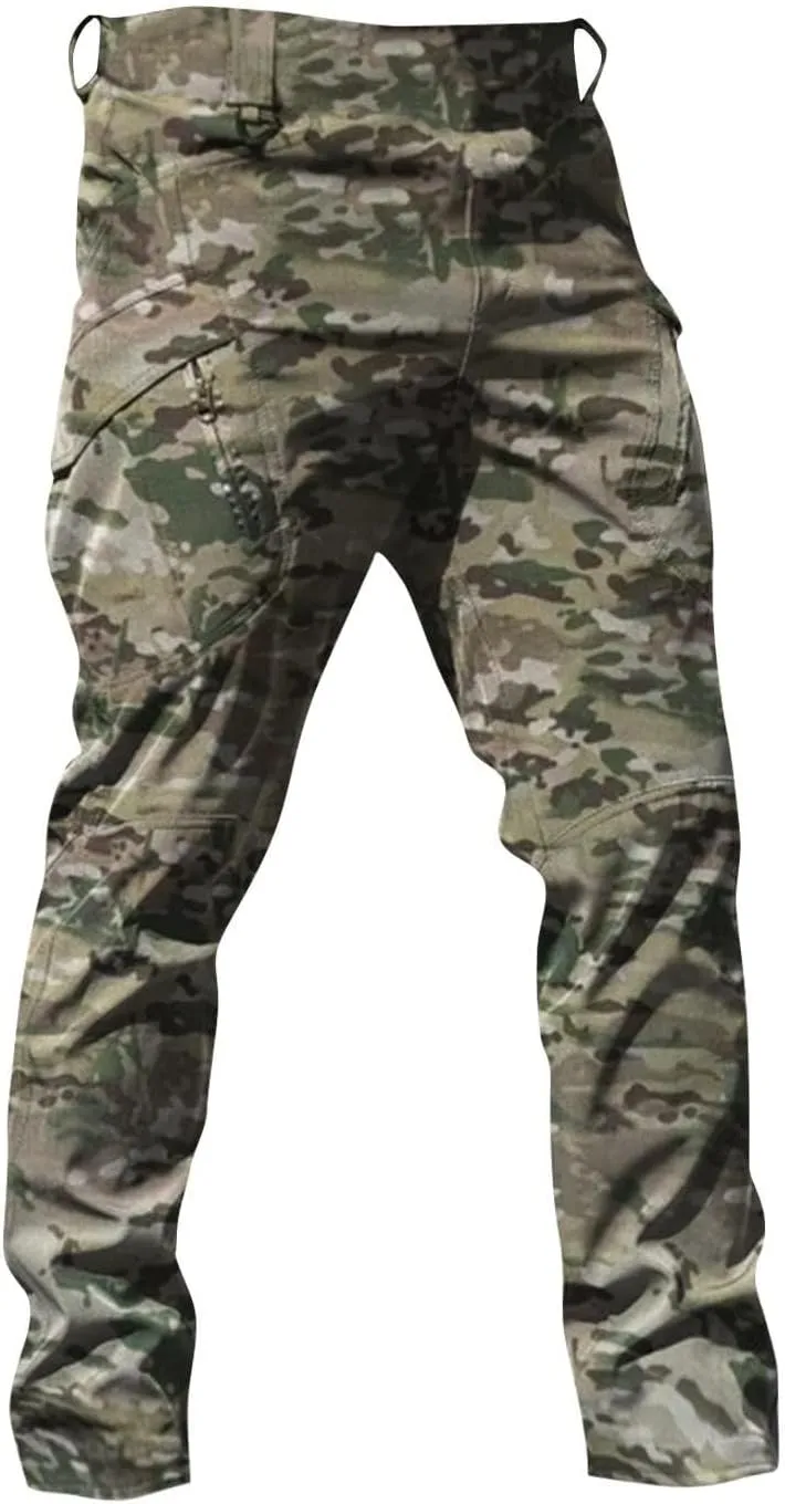Mens Cotton Athletic Pants Multi Pocket Cargo Pants Men's Casual Pants Outdoor Wear Plus Size Running Jogging Pants