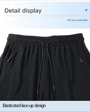 Men's Jogging Trousers with Zipped Pockets, Straight Leg and Drawstring, Athleisure Trousers