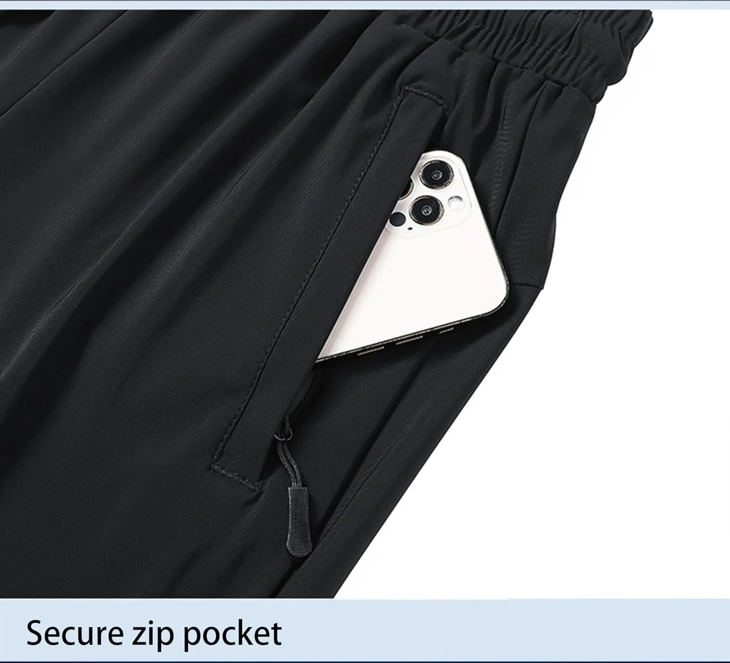 Men's Jogging Trousers with Zipped Pockets, Straight Leg and Drawstring, Athleisure Trousers