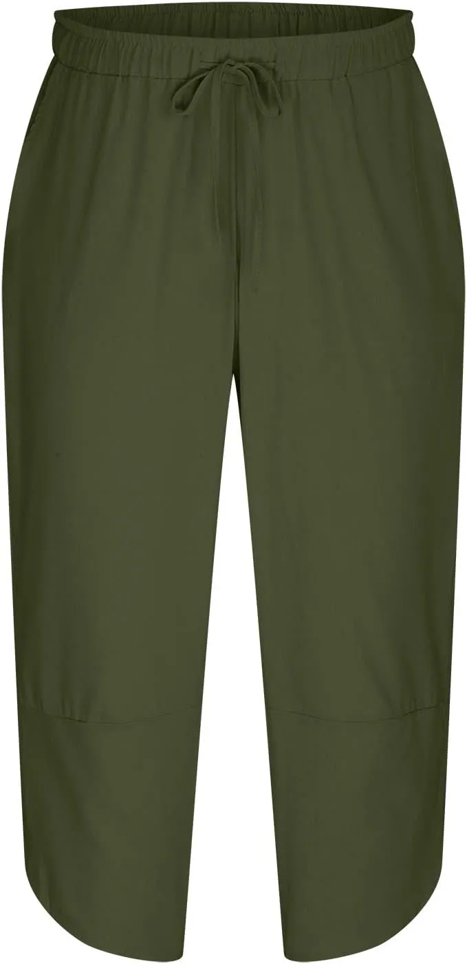 Mens Linen Pants Casual Pants Relaxed-Fit Beach Trousers Summer Yoga Pants Drawstring Elastic Waist Pants