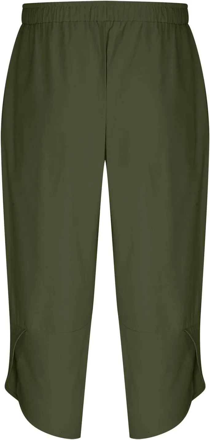 Mens Linen Pants Casual Pants Relaxed-Fit Beach Trousers Summer Yoga Pants Drawstring Elastic Waist Pants
