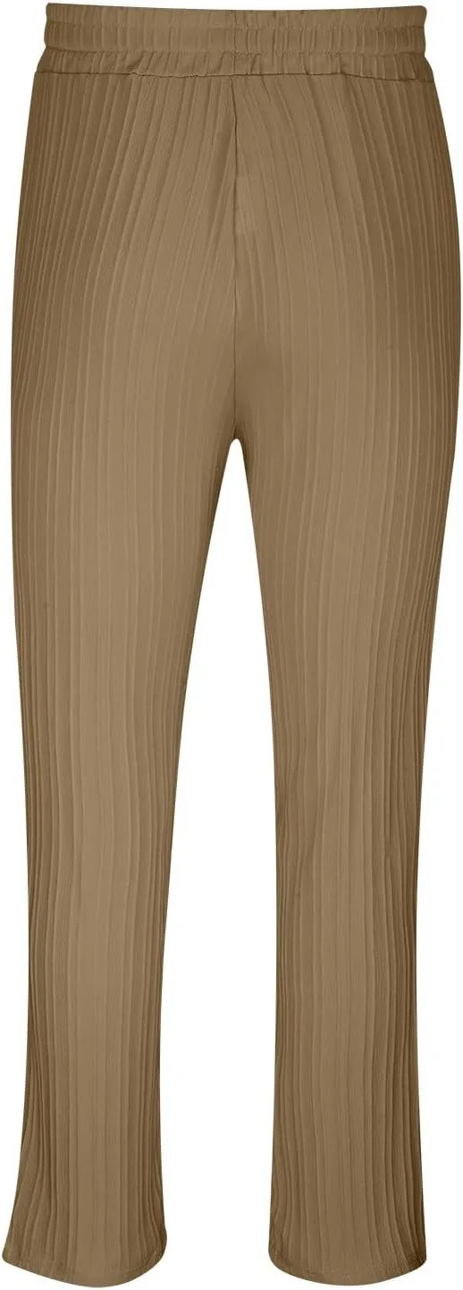 Men's Linen Pants Casual Pants Relaxed-Fit Beach Trousers Summer Yoga Pants Drawstring Elastic Waist Pants