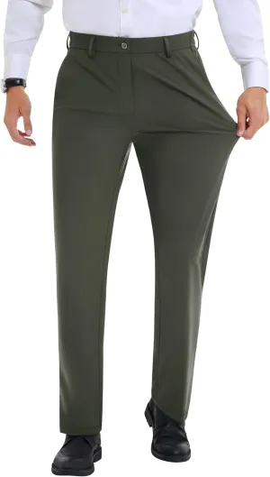 Mens Stretch Dress Pants Slim Fit Dress Pants for Men Expandable Waist Dress Pants Casual Athletic Golf Pants