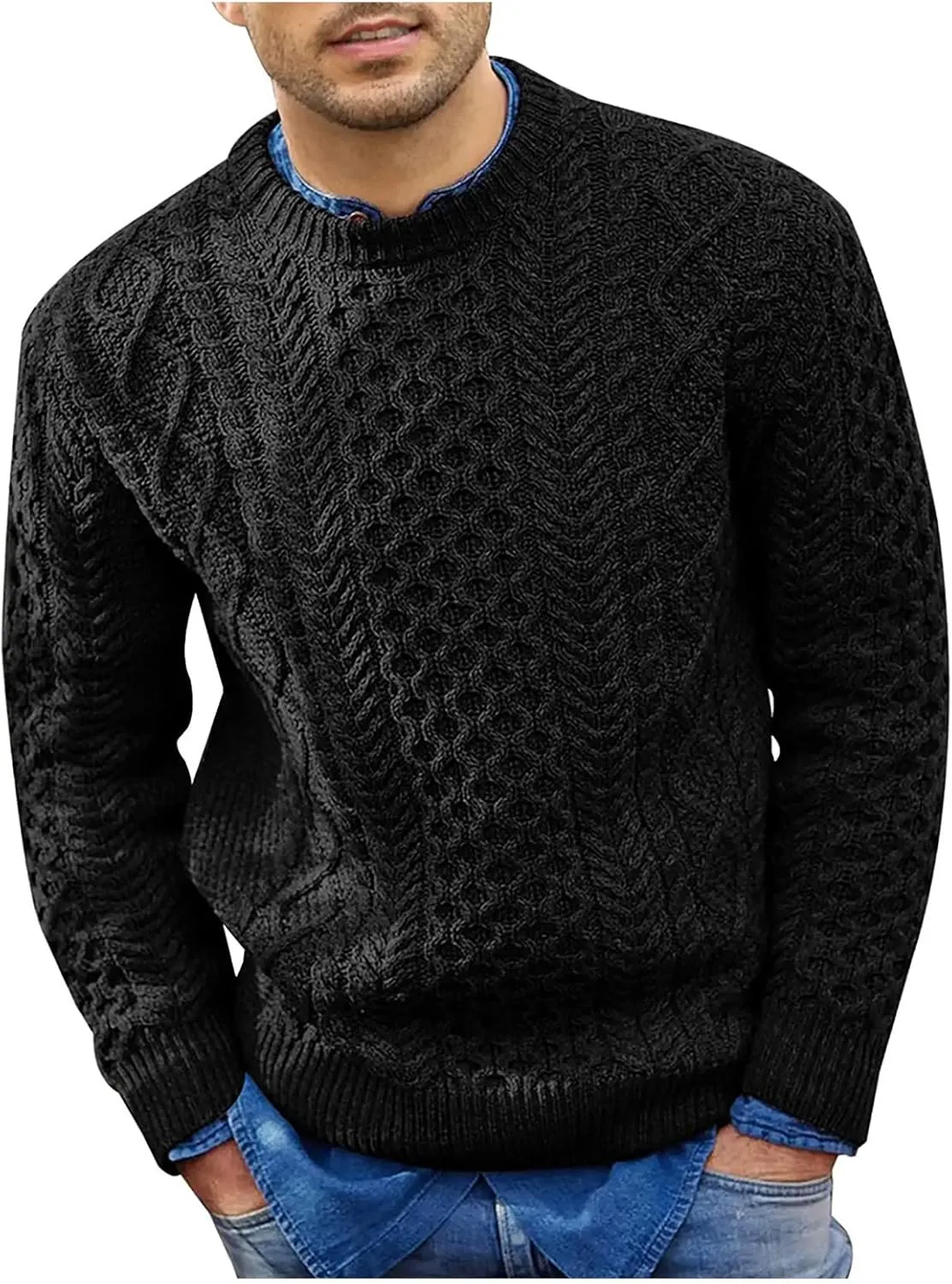 Mens Sweaters and Pullovers Winter Dressy Casual Vintage Aztec Work Sweater