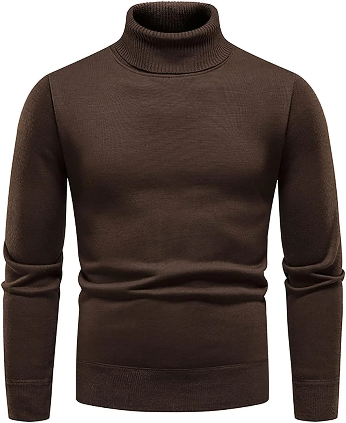 Men's Sweaters Ribbed Slim Fit Knitted Pullover Autumn Winter Turtleneck Solid Color Sweater Men, M-4XL