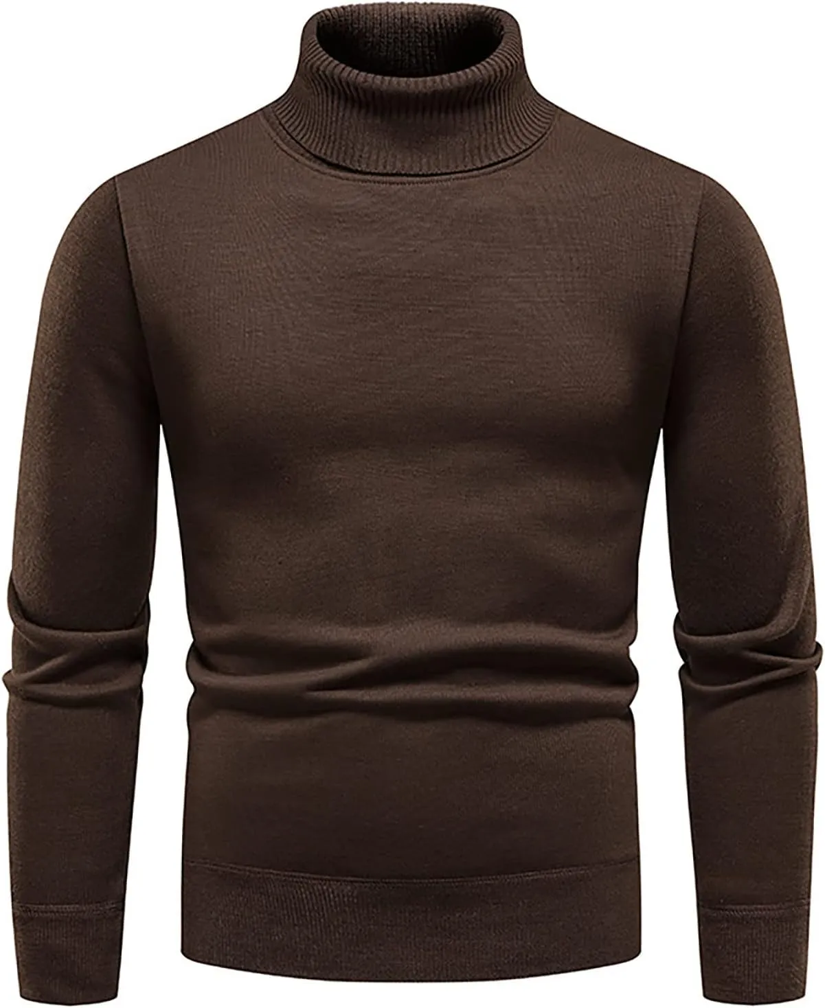 Men's Sweaters Ribbed Slim Fit Knitted Pullover Autumn Winter Turtleneck Solid Color Sweater Men, M-4XL