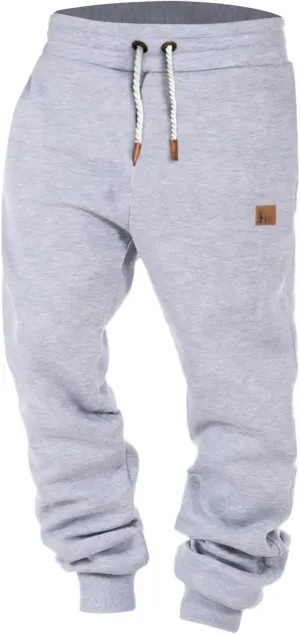 Mens Sweatpants Heavyweight Jogger Pants, Casual Fleece Cargo Stretch Elastic Waist Workout Wide Leg Drawstring Trousers
