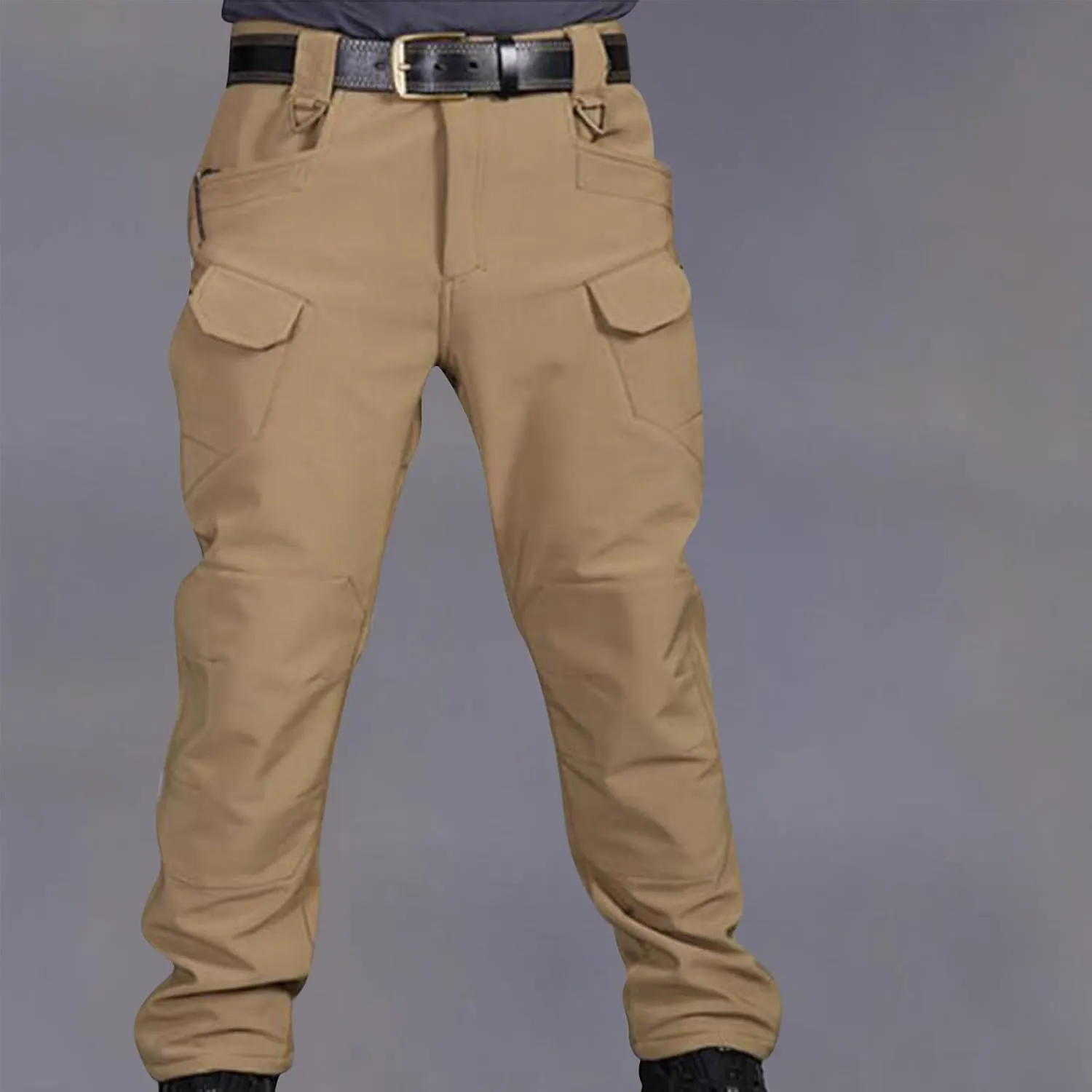 Men's Tactical Pants Ripstop Stretch Water Resistant Thickened Cargo Work Pant Military Hiking Multi-Pockets Trousers