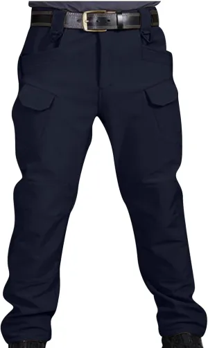 Men's Tactical Pants Ripstop Stretch Water Resistant Thickened Cargo Work Pant Military Hiking Multi-Pockets Trousers