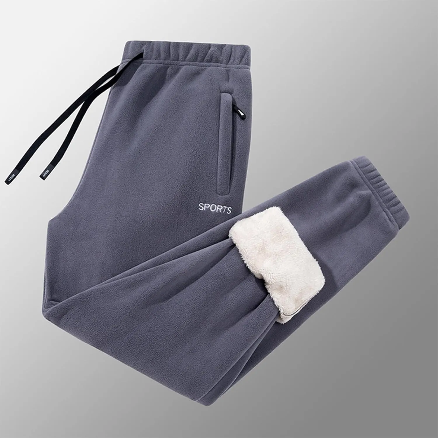 Men's Winter Fleece Pants Pants Trousers Casual Pants Drawstring Elastic Waist Straight Leg Plain Lined Pants for