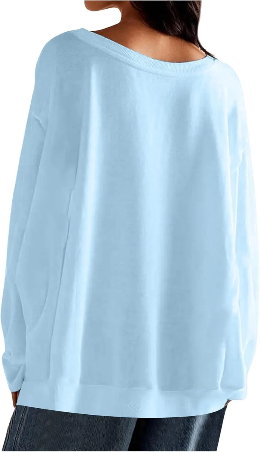Milumia Women's Number Graphic Tee Tshirt Long Sleeve Crew Neck Sweatshirt Oversized Pullovers