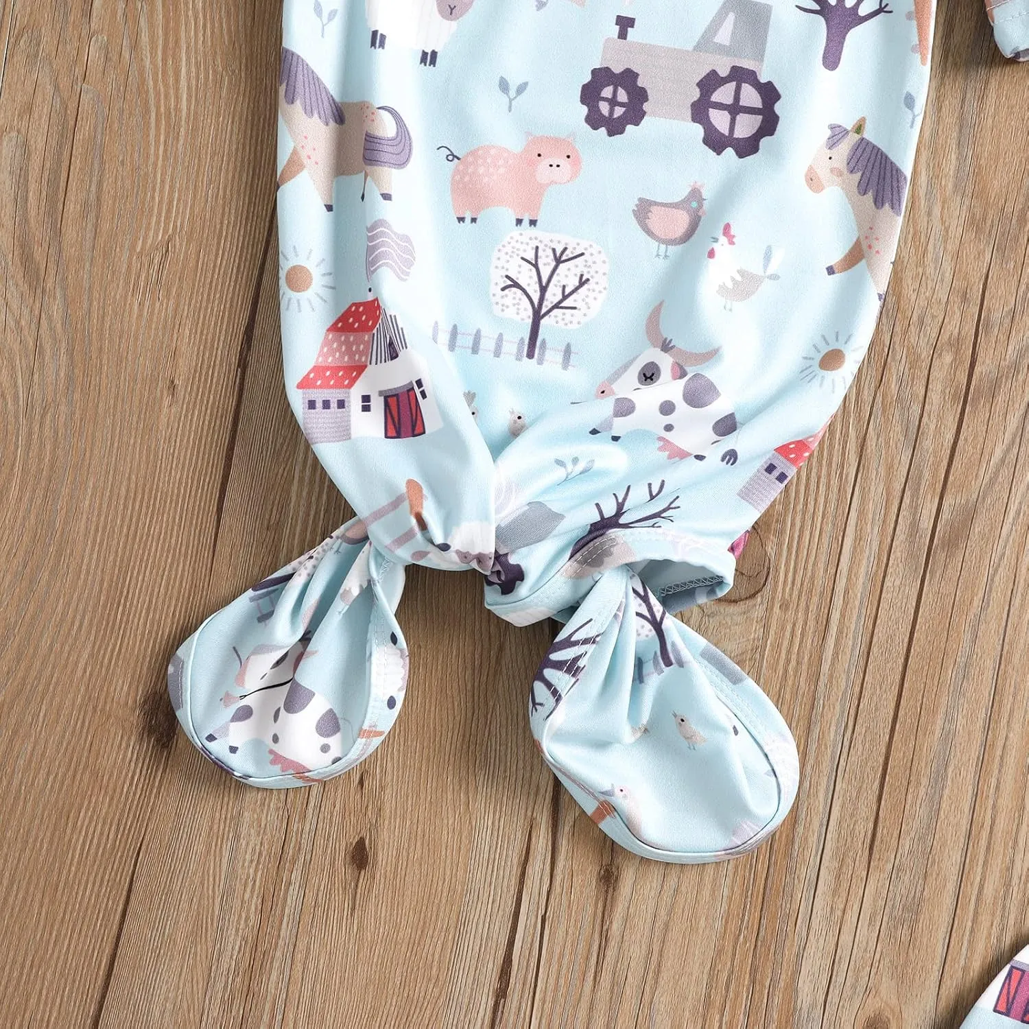 Newborn Infant Baby Girl Boy Cotton Sleeper Gown Floral Kimono Knotted Gowns
