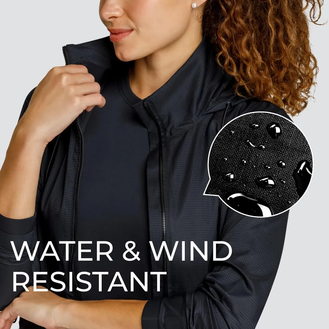 Nola Jacket - Hoodie for Women, Full Zip, Lightweight, Water Resistant - Athleisure Top